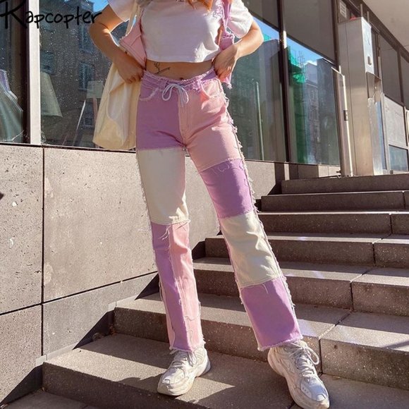 Women Jeans Pants High Waist Trousers Cargo Pants - Picture 1 of 2